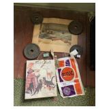 DUMBBELL WEIGHTS, BOAT PRINT WITH WRINKLES, GLASS