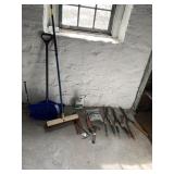 SNOW SHOVEL, BROOM, HEDGE TRIMMERS, HAMMER, ETC.