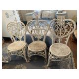 3 MATCHING CURLY WICKER CHAIRS