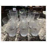 9 HAND CUT CRYSTAL GLASSES 5" H