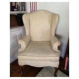 CREAM COLORED ARMCHAIR AND ACCENT PILLOW GREAT