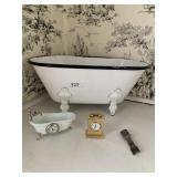 BULOVA MINIATURE CLOCK, BATHTUB MINIATURE CLOCK,