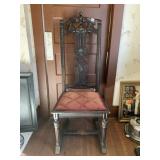 HIGH BACK CARVED CHAIR 51" X 20" W - UPHL. SEAT