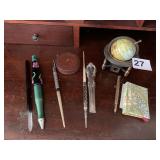 PENCIL SHARPENER GLOBE, FOUNTAIN PENS ONE WITH