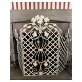IRON ORNATE METAL FIREPLACE FOLDING SCREEN