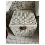 SQUARE WICKER CHEST WITH CLEANING SUPPLIES