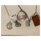 2 STERLING BOX CHAINS, NECKLACE CHARMS, MINI