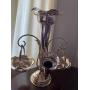 EPERGNE SILVERPLATED W/ CENTER VASE, 2 SIDE VASE