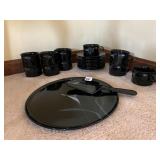 MIKASA GALLERIA OPUS BLACK PLATTER AND SERVING