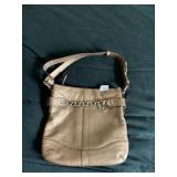 GOLD COACH LEATHER PURSE CHAIN STRAP IN FRONT