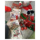 HOLIDAY WREATH, SANTA, STOCKING