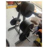 WEIGHT RACK AND PLATES 5 LB. PLATES 5, 10 LB. -