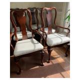 CHERRY CHAIRS W/ CREAM UPHL. 2 ARMCHAIRS VERY