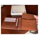 NEW LEATHER WALLET BROWN VERA PELLE