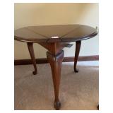 CHERRY CORNER DROP SIDE TABLE 22" H X 24" ROUND