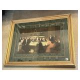 BILLARD PRINT 31" X 40" FRAMED UNDER GLASS