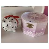 PIGGY BANK AND BALLERINA MUSICAL JEWELRY BOX
