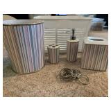 NAUTICA BATHROOM SET W/ WASTE CAN, TISSUE BOX,