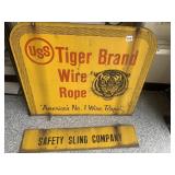 TIGER BRAND WIRE ROPE USS AND HANG SIGN SAFETY