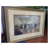BALLROOM DANCE PRINT IN FRAME SIGNED LR VICTOR