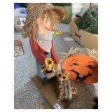 FALL SCARECROW, PUMPKIN, BLACK CAT