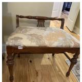 VANITY CHAIR W/ UPHL. SEAT 1930 WOOD FRAME 25" W