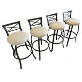 IRON BASE BAR STOOL NEWLY COVERED SEATS 29" H