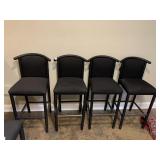 29" H SEAT H BLACK UPHL. BAR STOOLS METAL FRAME