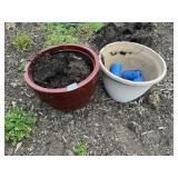 TWO PLASTIC PLANTERS