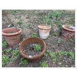 PLANTERS 3 PLASTIC 1 TERRA COTTA