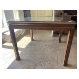 HENREDON GAME TABLE W/ GLASS TOP 40" X 40"