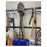 TWO SHOVELS, ROUNDED SHOVEL, HAY FORK