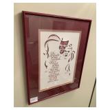 LIFE IS A COMEDY 14" X 11" AND GOLD DRAGON PRINT