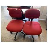 2 RED ROLLING OFFICE CHAIRS