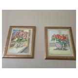 FRAMED WATERCOLOR IN GOLD FRAME 37" X 30.5 SIGNED