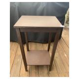 WOOD TWO TIER STAND 29" H X 16" X 12"