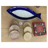 STONE COASTERS, 4" X 4" ST. NICHOLAS PICTURE