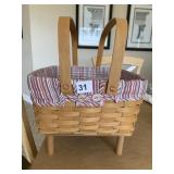 LONGABERGER PIE BASKET W/ DOUBLE PIE HOLDER AND