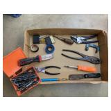 DRILL BITS, SCREWDRIVER, PUTTY KNIFE, ETC.