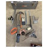 CRAFTSMAN TOOLBOX, WITH STUD FINDER, SAW,