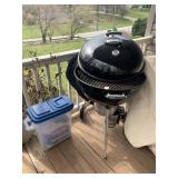 WEBER GRILL W/ CHARCOAL STARTER, BIN W/ CHARCOAL