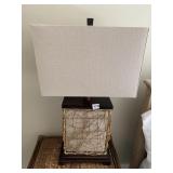 WOOD BASE W/ WRAPPED VINE ACCENT 25" X 15" BEIGE