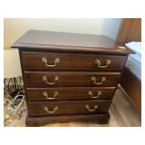CHERRY 4 DRAWER SIDE TABLE W/ BRASS HARDWARE 24"