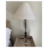 THREE LEG SWIRL TOP LAMP WITH SHADE 26" H