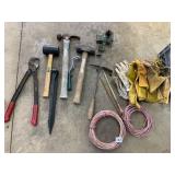 RUBBER MALLOT, CUTTERS, VICE, GLOVES, WIRE