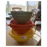 THREE TUPPERWARE BOWLS
