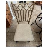 ROLLING IRON CHAIR UPHL. MATCHES BAR STOOLS