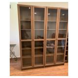BOOKSHELF WITH GLASS DOORS, 79" H X 31.5" W X 12"