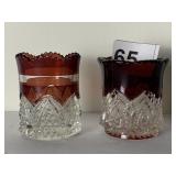 ANTIQUE RUBY FLASH TOOTHPICK HOLDERS