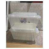 2 CLEAR 11 GALLON TOTES WITH LID